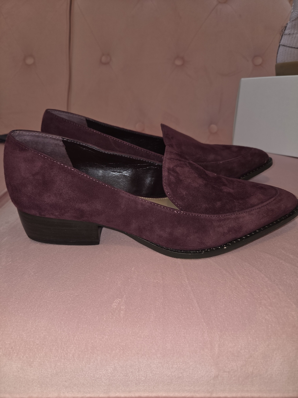 Vince Camuto Suede Pointed-Toe Loafers in Plum